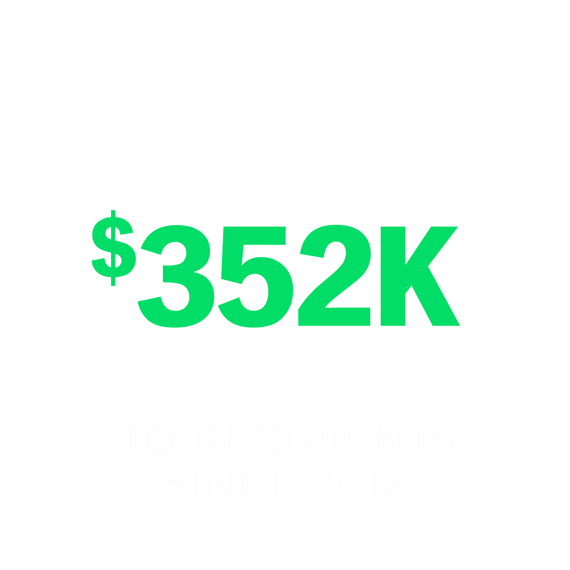 Awarded More Than $352,000 To Repcipients Since 2012